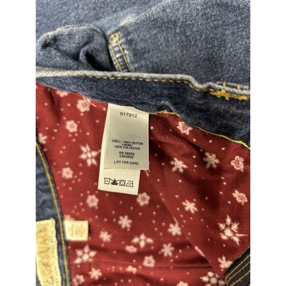Cabela's Fleece Lined Jeans Womens 10 Blue Red Snowflake Holiday Winter Outdoor - Picture 6 of 11